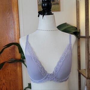 Natori Womens Feathers Contour Plunge Bra Size 32E In Lavender
